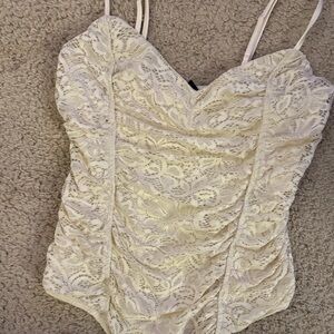 Elegant Cream Lace Top NEW- no tags